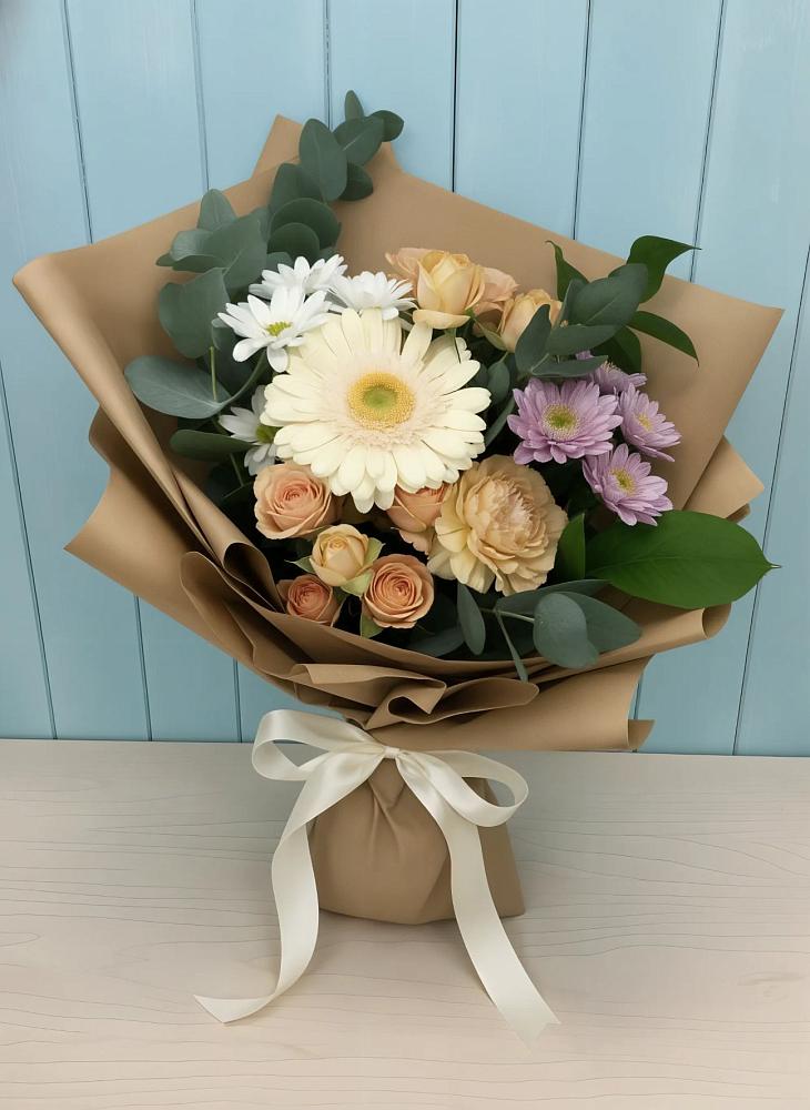 Букет цветов из: Герберы и Хризантемы в Озерецкий
