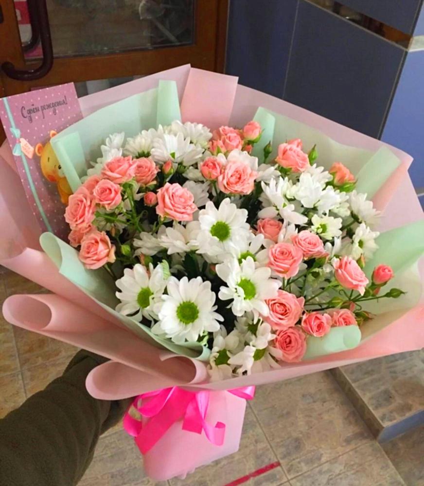 Букет цветов из: Розы и Хризантемы в Озерецкий