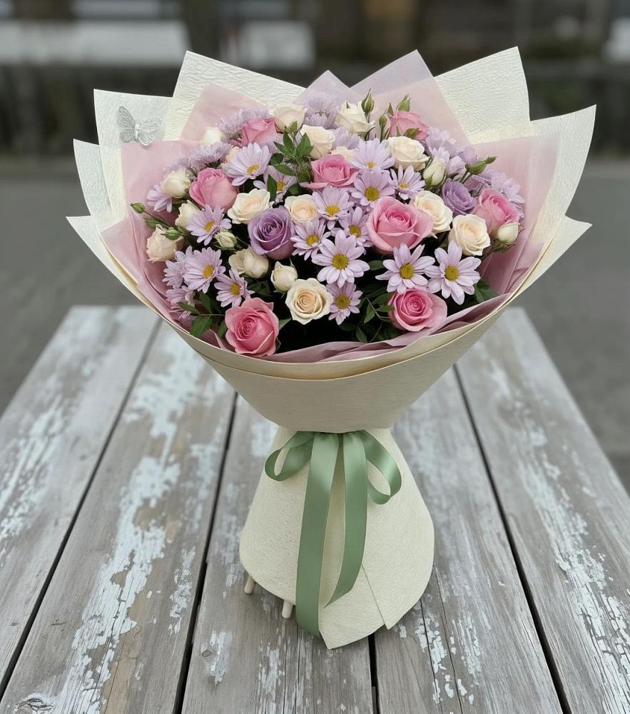 Букет цветов из: Розы и Хризантемы в Озерецкий